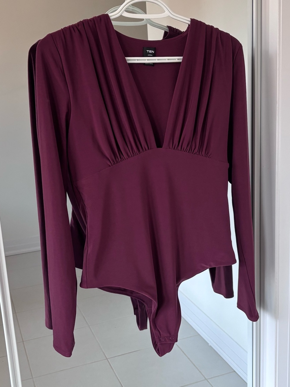 Aritzia TEN Longsleeve V-Neck Bodysuit